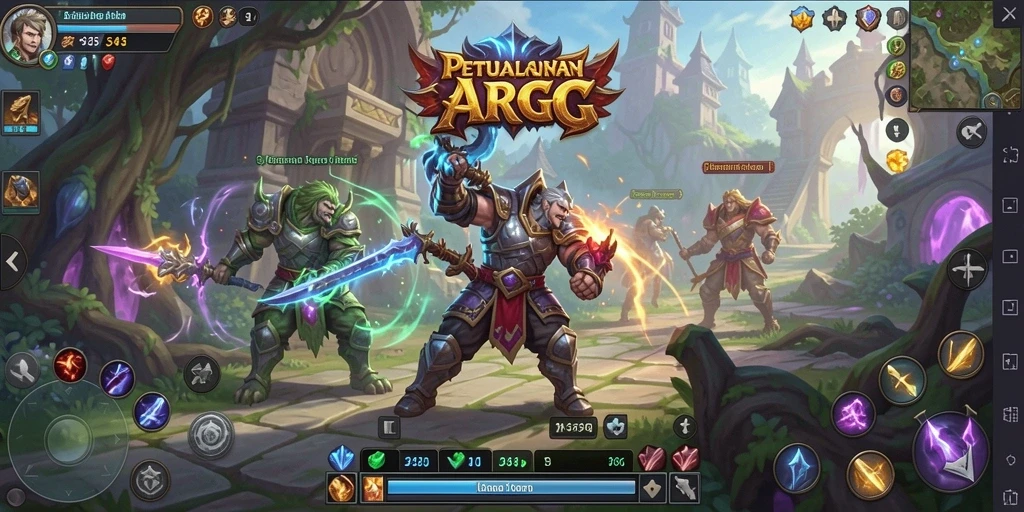 Tangkapan layar menampilkan pertempuran seru dalam game ARPG.