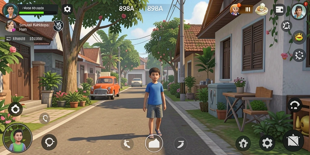 Tampilan menarik dari gameplay 898A yang menggambarkan kegiatan sehari-hari.