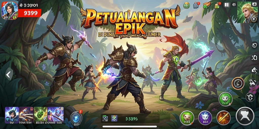 Tampilan gameplay petualangan yang mendebarkan di 9399.