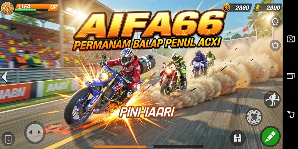 Tangkapan layar AIFA66 menampilkan mobil balap di lintasan yang menegangkan.