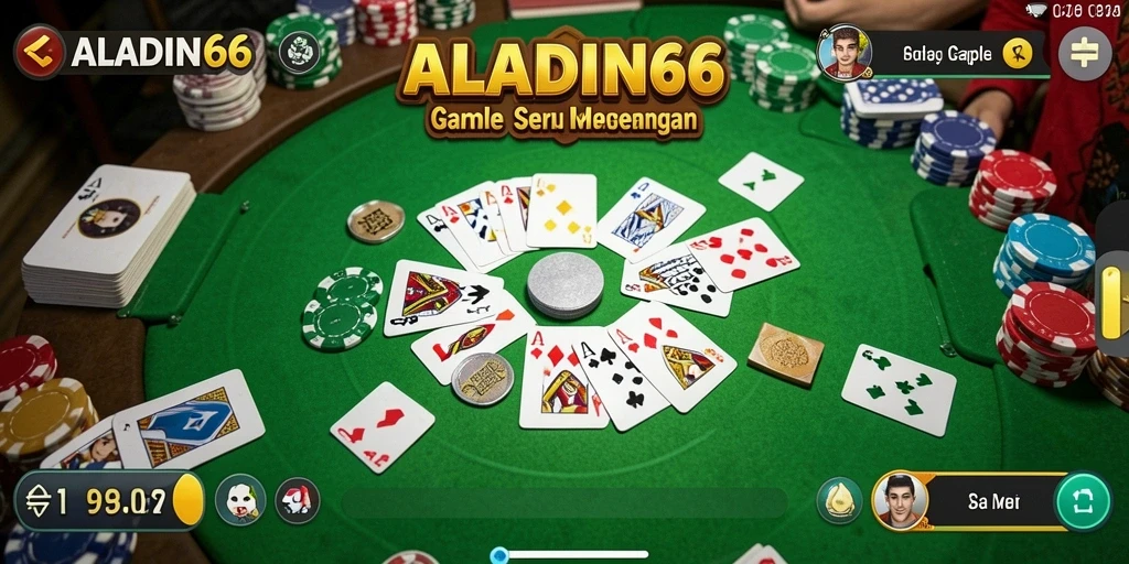 Tampilan gameplay Gaple yang seru dan interaktif di ALADIN66.