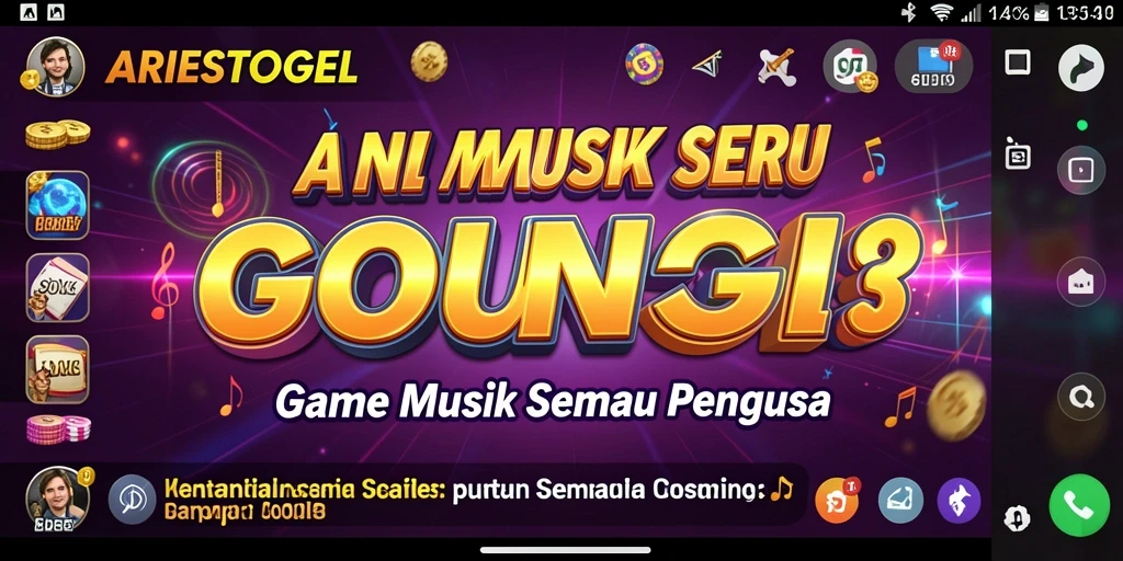 Tampilan screenshot ARIESTOGEL dengan gameplay musik yang menarik.