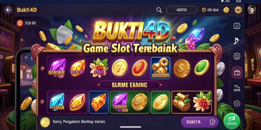 Screenshot utama BUKTI4D menampilkan gameplay Slot yang penuh warna dan menarik.