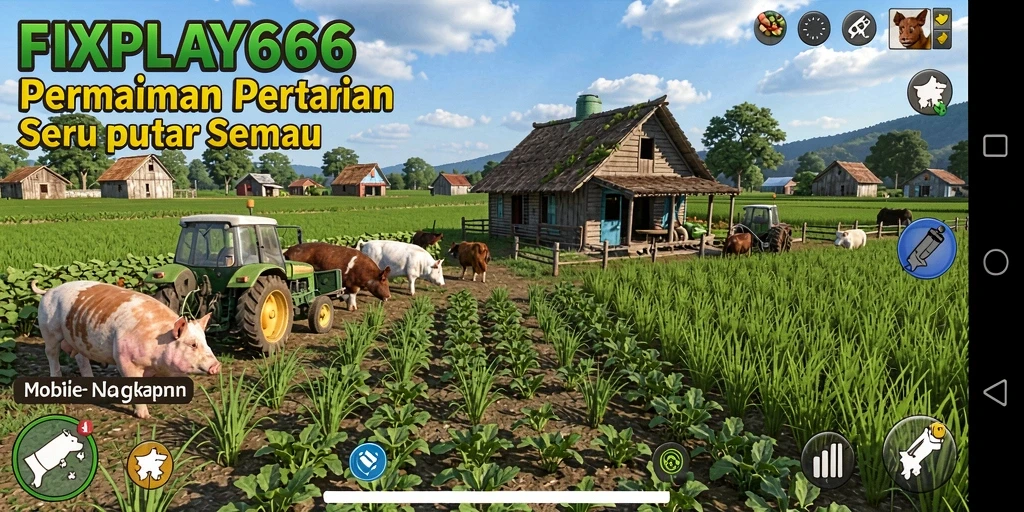 Screenshot yang menunjukkan keseruan gameplay pertanian di FIXPLAY666.