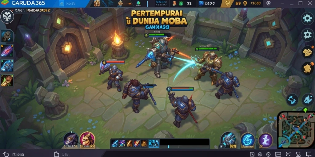 Screenshot utama menunjukkan aksi intense dalam pertempuran GARUDA365.