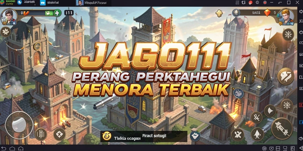 Screenshot gameplay JAGO11 menampilkan pertahanan menara yang mendebarkan.