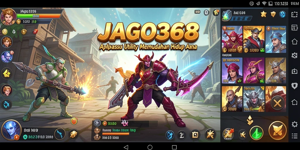 Tampilan antarmuka utama aplikasi JAGO368 dengan berbagai fitur Utility.