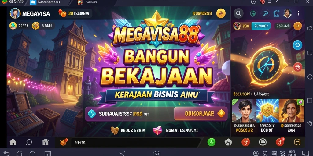 Menampilkan gameplay dinamis MEGAVISA88 dalam membangun kerajaan bisnis.