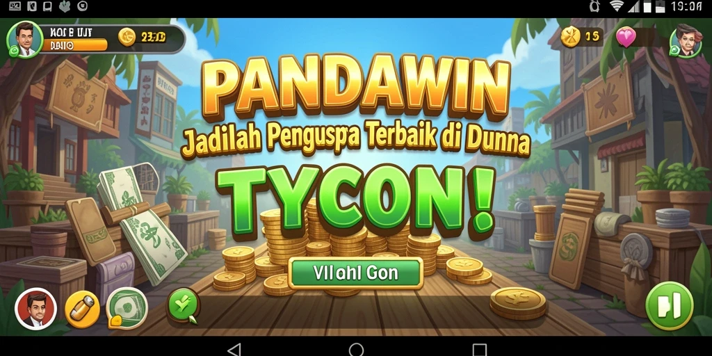 Screenshot menunjukkan momen seru dalam pengelolaan bisnis Tycoon.