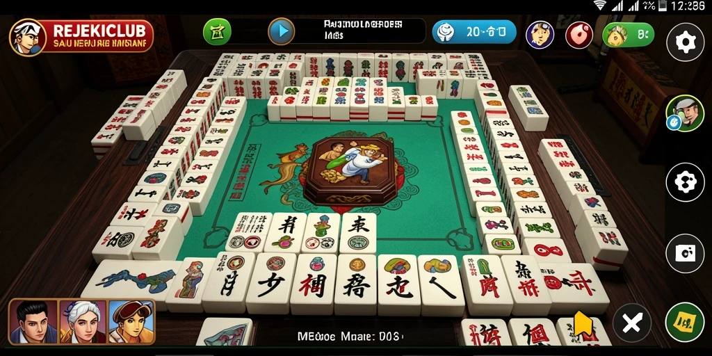 Tampilan gameplay seru dari REJEKICLUB yang menampilkan Mahjong.