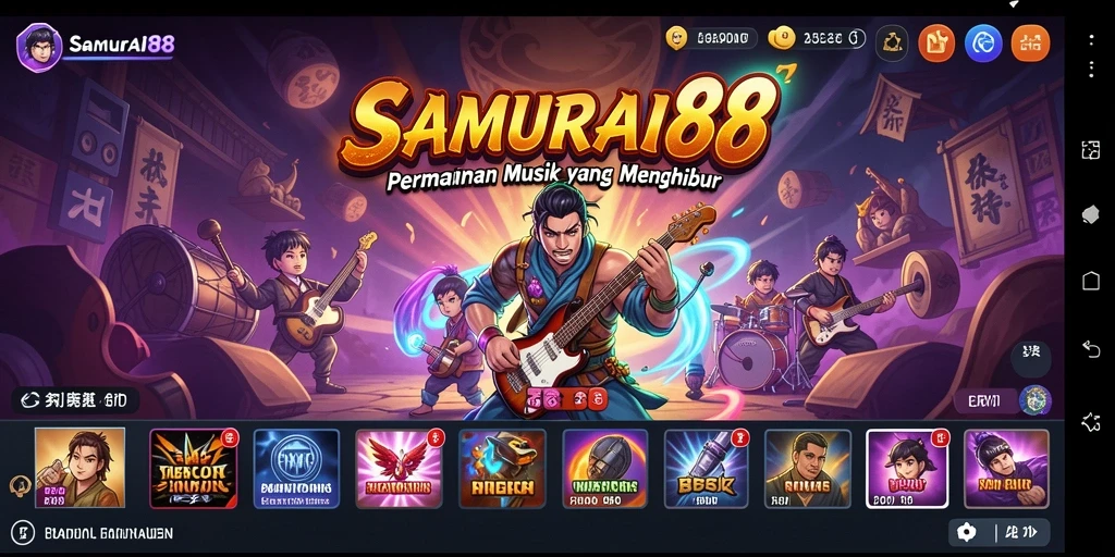 Tampilan gameplay SAMURAI88 yang menawan dengan irama musik.