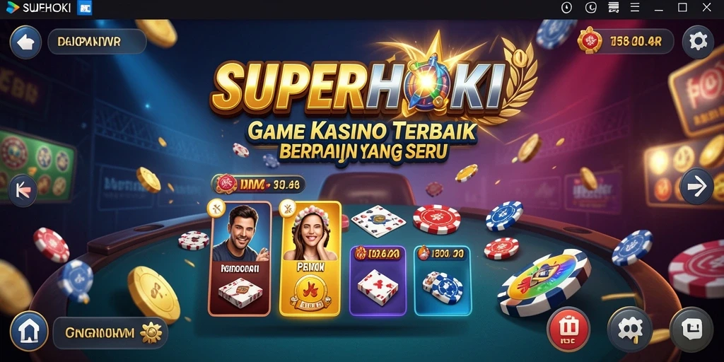 Tampilan gameplay SUPERHOKI yang menegangkan dan penuh warna.