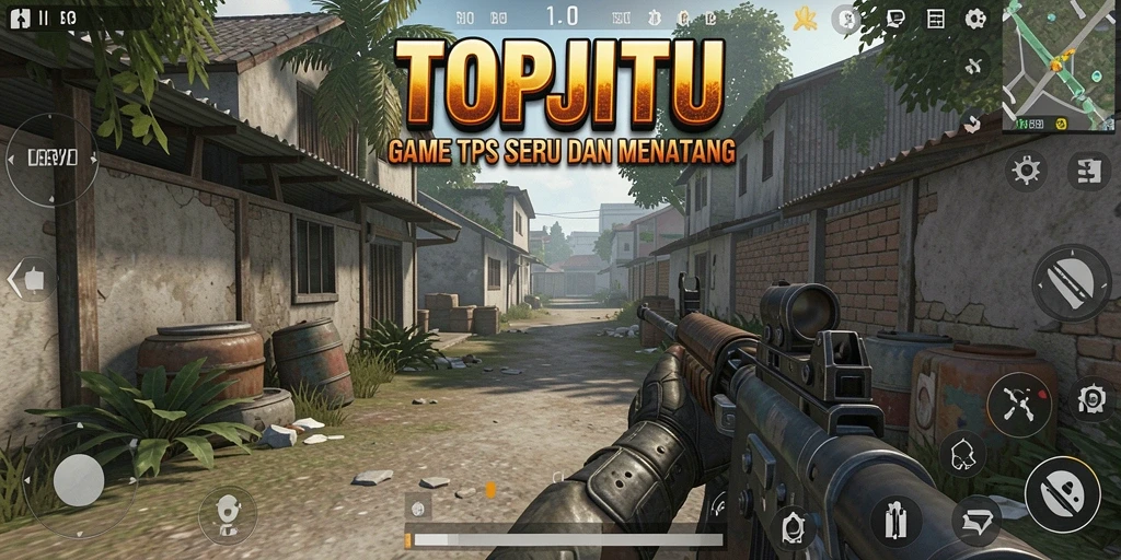 Tangkapan layar gameplay <strong>TOPJITU</strong> yang menunjukkan aksi seru di medan perang.